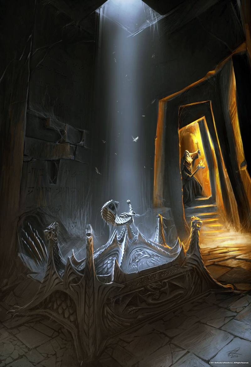 Illustration for article titled This Skyrim Concept Art Isn't Afraid to Fight Dragons